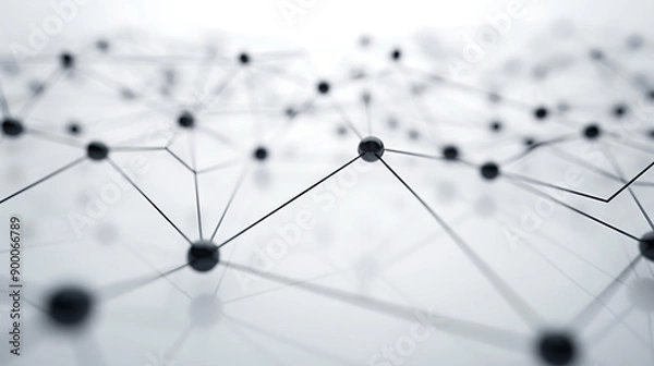 Fototapeta Abstract digital network connection blue background 3D rendering
