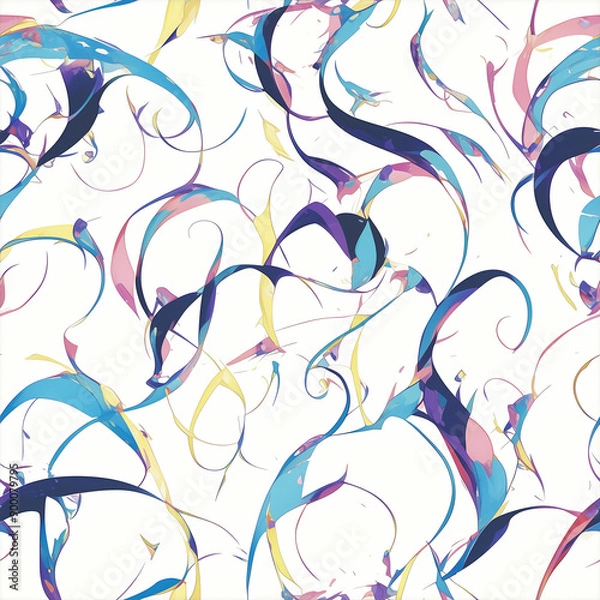 Fototapeta アニメ風のモダンカリグラフィーパターン