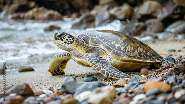 Fototapeta turtle in the seashore