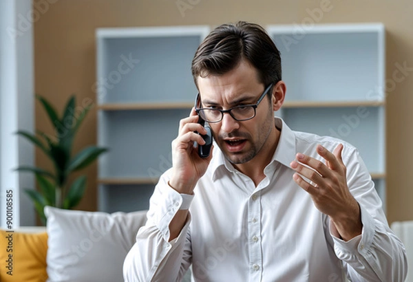 Obraz Animated Phone Conversation