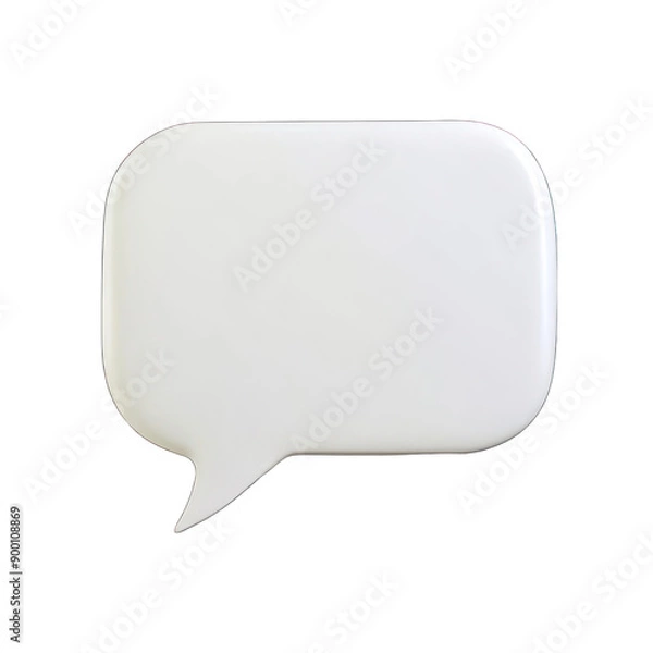 Obraz Blank white speech bubble isolated on transparent background