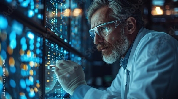 Obraz Scientist analysis and testing bioscience and molecule in the laboratory.