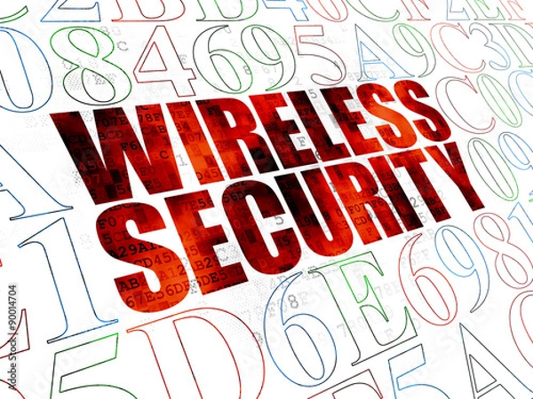 Fototapeta Privacy concept: Wireless Security on Digital background