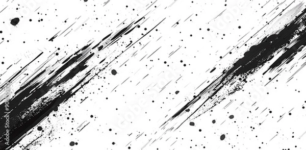 Fototapeta Abstract Grunge Splatter Line Pattern on white and transparent background