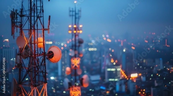 Fototapeta Evaluate the potential of investing in the telecommunications sector