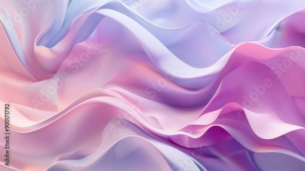 Fototapeta Pastel 3D abstract background with soft layered shapes. Create a dreamy atmosphere Suitable for gentle branding unusual product photography or light-hearted web design