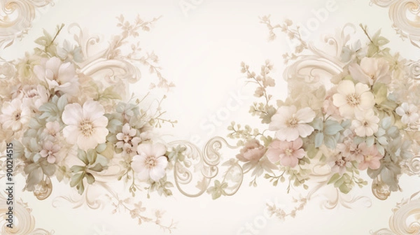 Obraz vintage frame with floral ornament