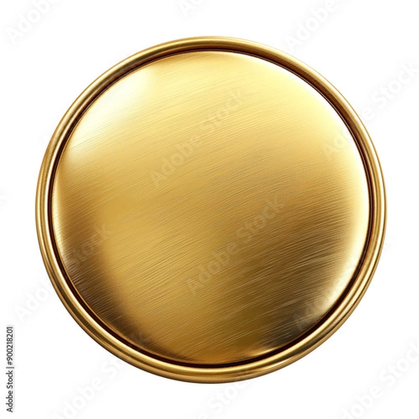 Obraz 3d gold metal button