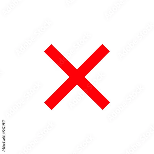 Fototapeta シンプルな赤色のバツのマーク