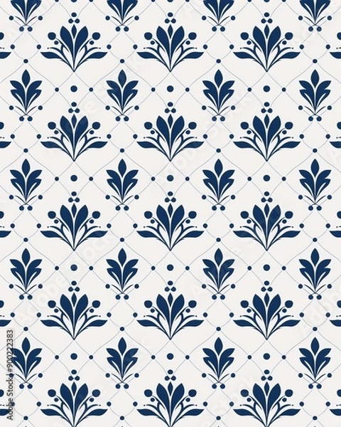 Fototapeta Minimalist pattern with sapphire accents, front view, highlighting elegant simplicity, advanced tone, Monochromatic Color Scheme
