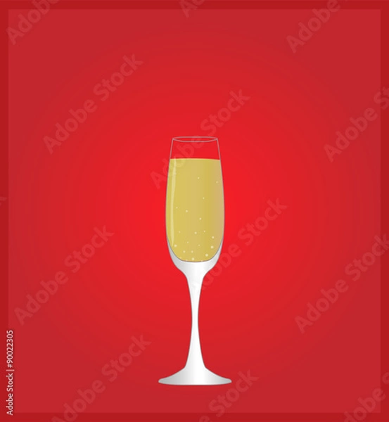 Fototapeta Minimalist Drinks List with Champagne Red Background EPS10