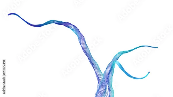 Obraz Wireframe Tree Branches-Blue
