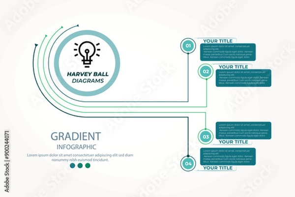 Fototapeta 4 steps modern chart infographics elements