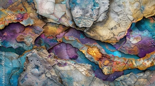 Fototapeta Rock formations colorful patterns. Generative AI