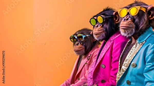 Obraz Three Cool Chimpanzees