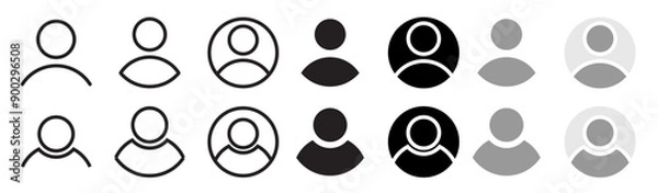 Obraz User profile icon set. person avatar vector symbol. account web sign. login page my account button for web and app ui designs