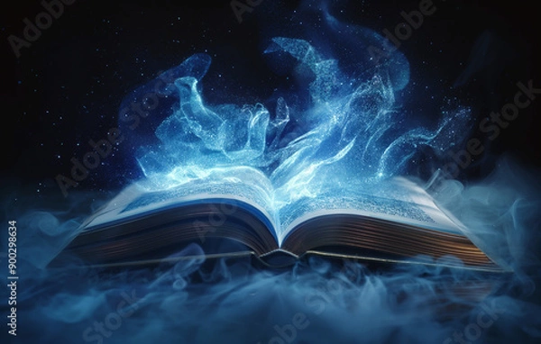 Fototapeta magic book with magic light