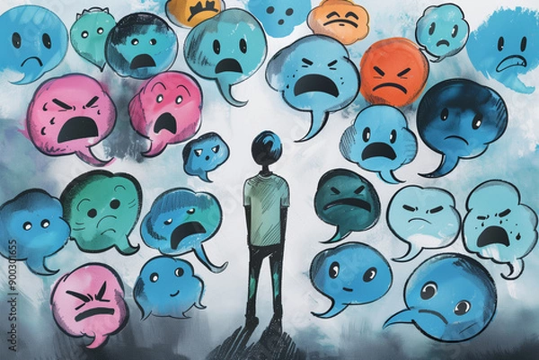 Obraz social bullying, hate speech concepts 

