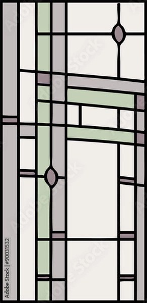 Fototapeta Abstract design, stained glass window, vector