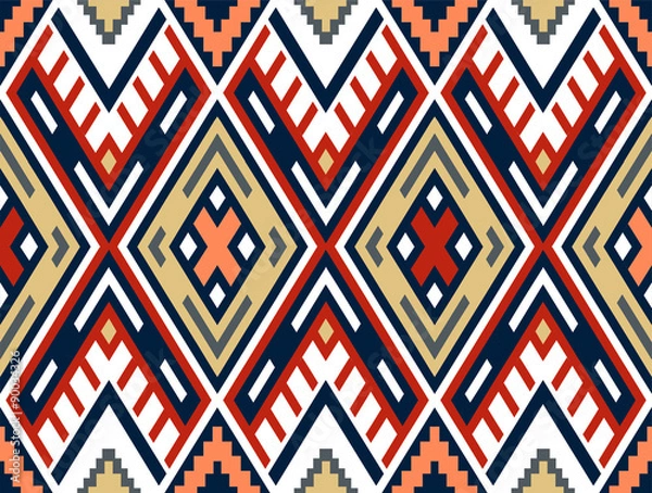 Fototapeta Seamless pattern in native american style, boho ornament