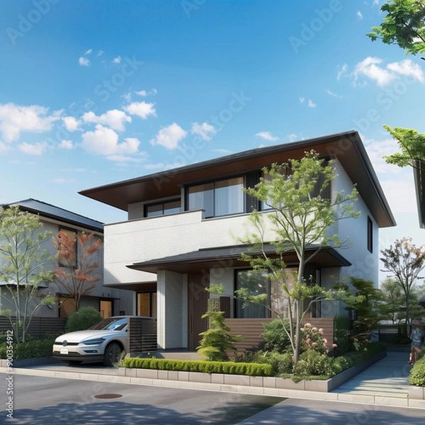 Obraz 日本の高級住宅地に建つ戸建