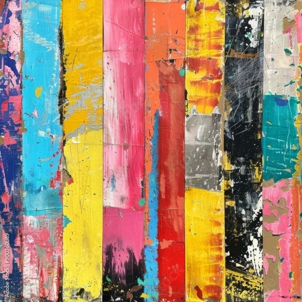 Fototapeta Abstract colorful stripes background with various colors and textures. Perfect for modern and contemporary designs.