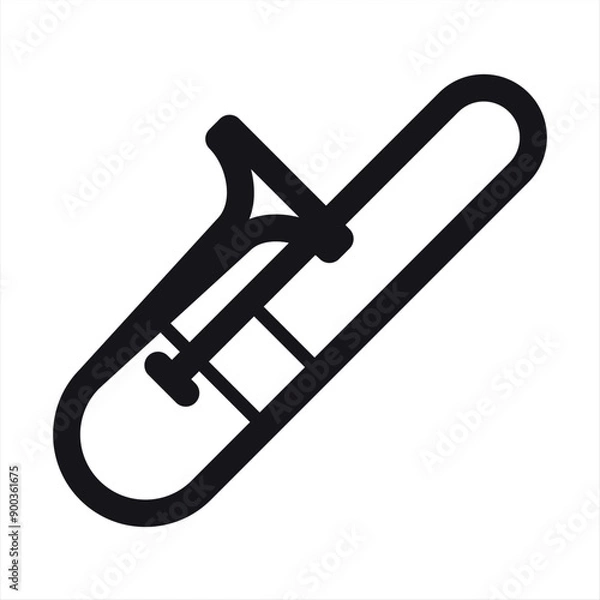 Fototapeta Trombone. Simple shape vector icon