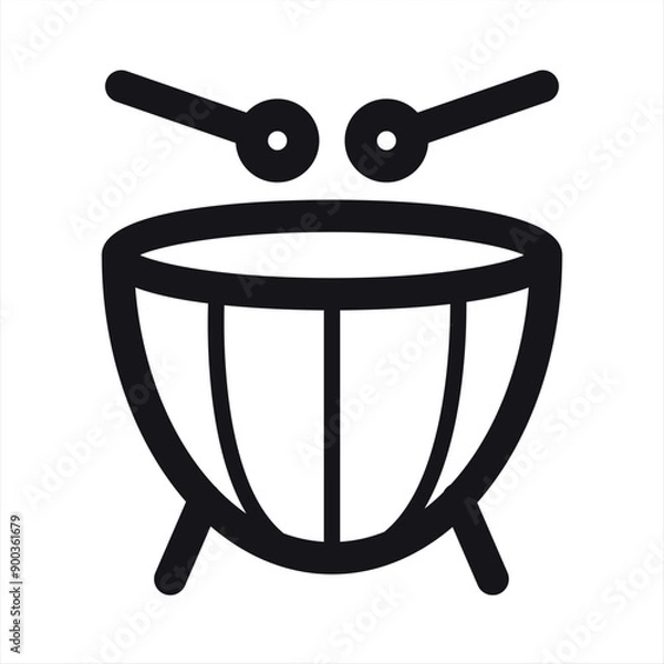 Fototapeta drum icon illustration vector isolated