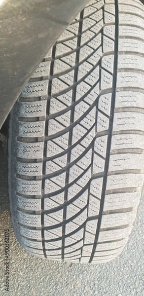 Obraz tire track on white background