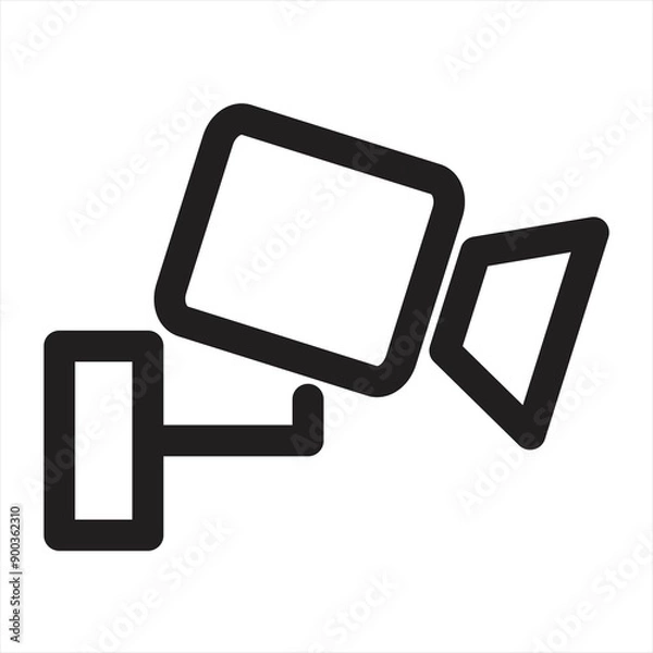 Fototapeta Security camera icon, video surveillance, cctv sign. Surveillance camera,monitoring, safety home protection system. Fixed CCTV, Security Camera Icon