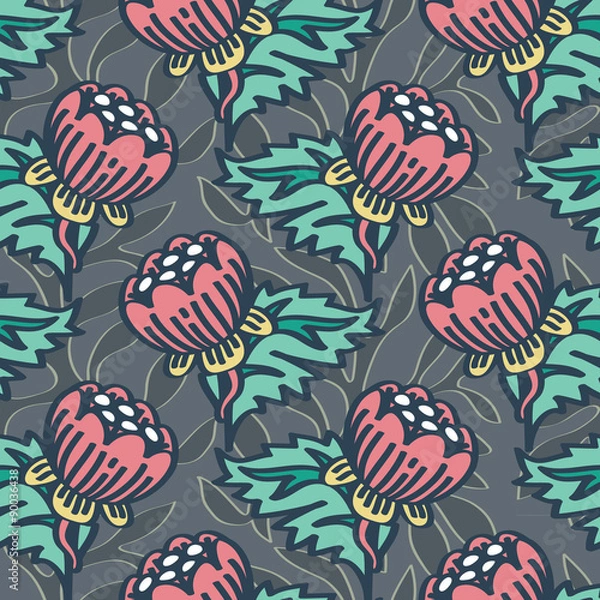 Obraz Seamless William Morris Inspired Background Pattern

