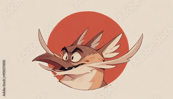 Fototapeta hand drawn illustration of an background create an abstract image of a red and white independence background with the Garuda bird as its mascot