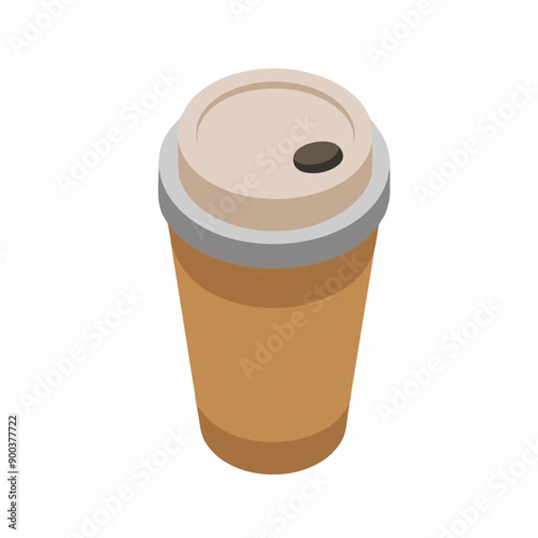 Obraz Isometric coffee cup on a isolated white background (13)