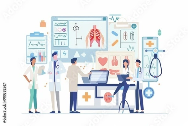 Fototapeta Conceptual medical illustration isolated created with Generative AI