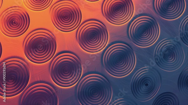 Fototapeta Close-up of a pattern of concentric circles with gradient fills