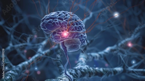 Obraz Human Brain with Neural Activity
