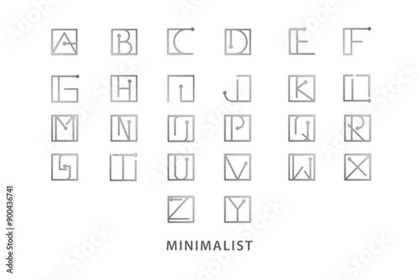 Fototapeta vector alphabet set, letter icon set