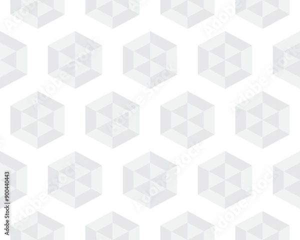 Fototapeta Geometric black hexagon pattern, seamless background	