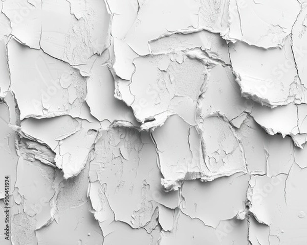 Fototapeta Detailed white rough filler plaster wall texture background, coarse surface, natural light, realistic and tactile, perfect for architectural design and textural background