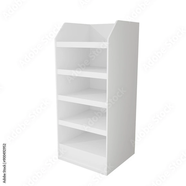 Obraz gondola shelving for retail shelving 3d rendering side view for shelving design mockup