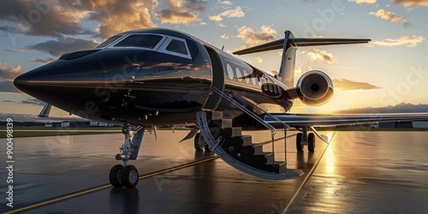 Obraz Private Jet at Sunset