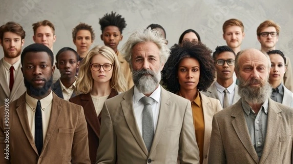 Fototapeta Diverse Group of Professional People in Formal Attire - Teamwork, Business, Collaboration Concept. Generative ai