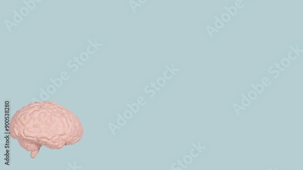 Obraz Brain model on green banner