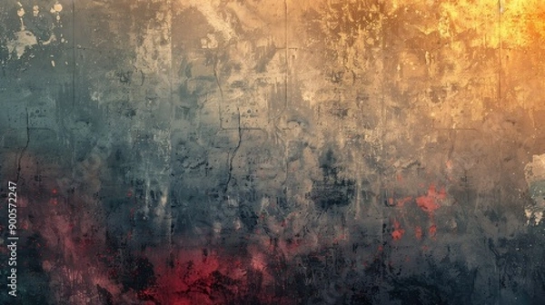 Fototapeta Grunge texture with bright tech overlays