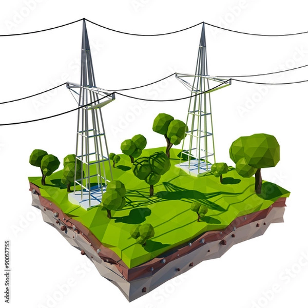 Fototapeta power line