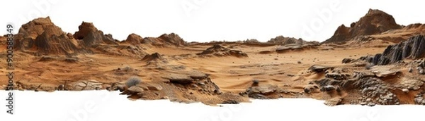 Obraz Martian landscape white isolated background