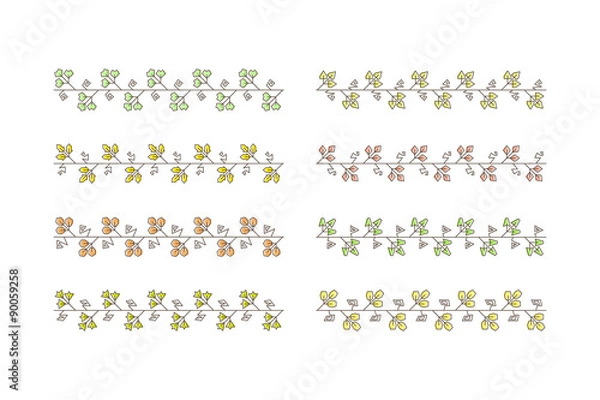 Obraz geometric colorful seamless brushes set