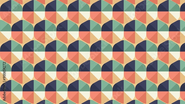 Fototapeta Abstract futuristic repeated pattern background.