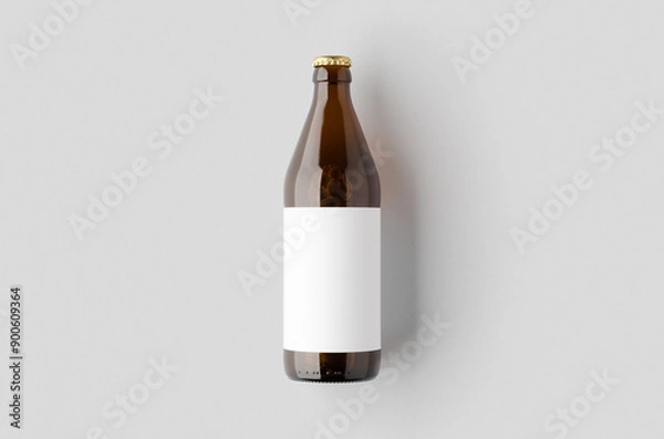 Fototapeta Euro beer bottle mockup with a blank label.