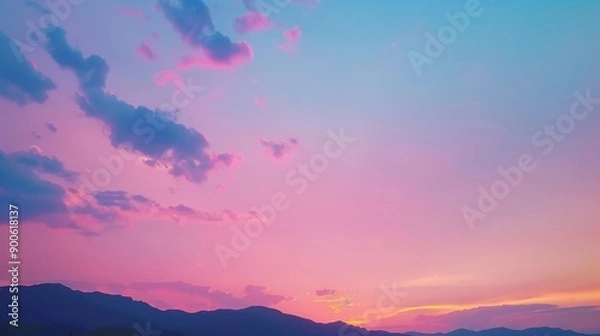 Fototapeta pastel colored rainbow sunset